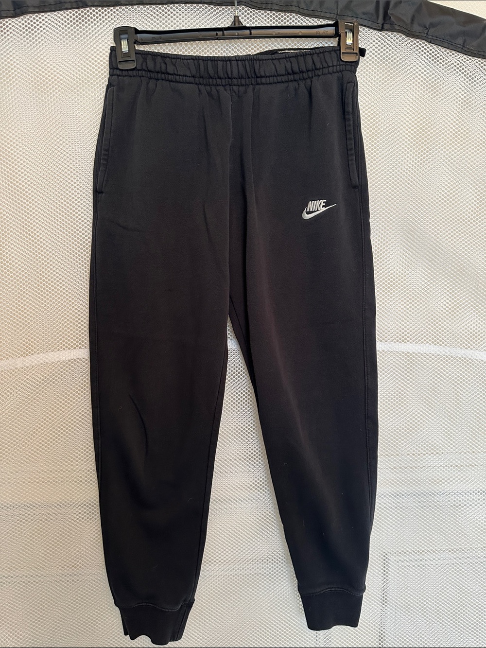 Nike Black Jogger Sweatpants with White Swoosh
